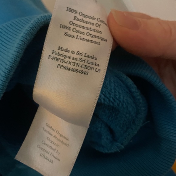 Everlane Cropped Sweatshirt Aqua Blue - Picture 4 of 5